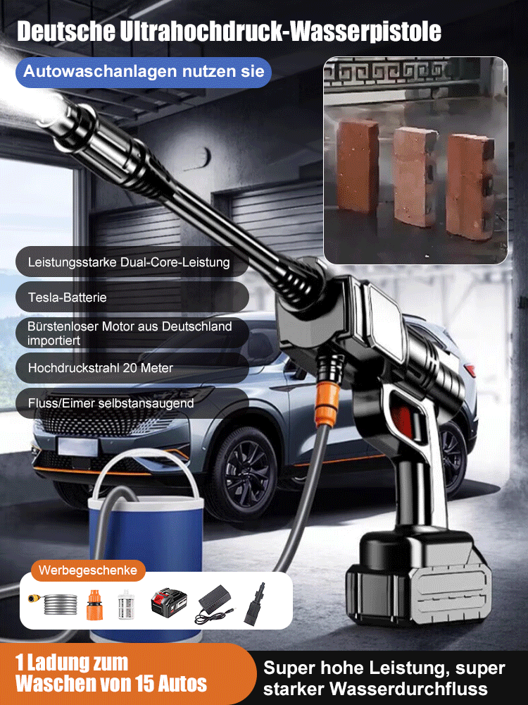 Lithium-Akku-Hochdruckreiniger für den Hausgebrauch