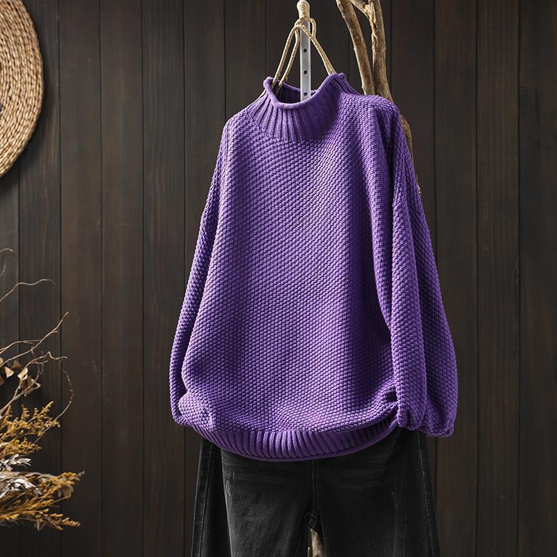CLEARANCE SALE🔥Turtleneck three-dimensional diamond knitted sweater