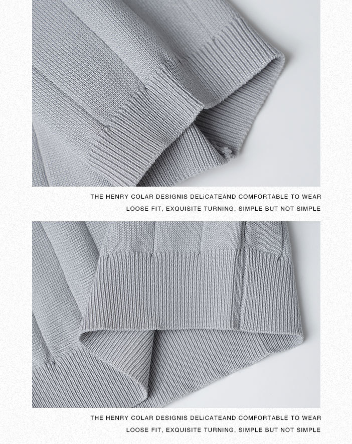 Men's "Old Money" Style Solid Color Light Luxury Commuter Short Sleeve Striped Knit Shirt