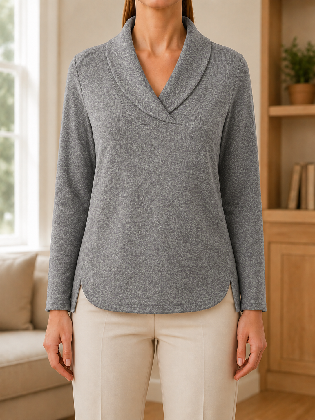 CLEARANCE SALE🔥Women’s Elegant Cowl Neck Relaxed Fit Long Sleeve Knit Sweater