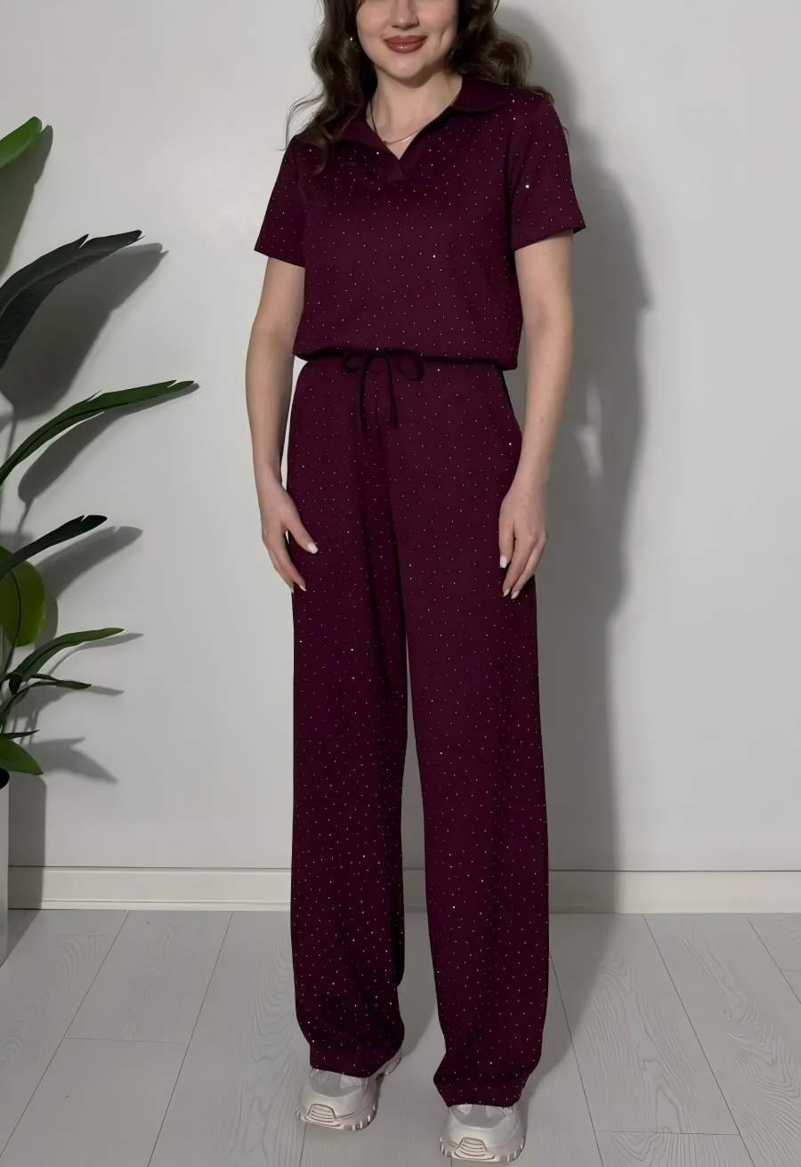 ⏰ LAST DAY SAVE 50% 💥Two-piece suit with polo collar trim