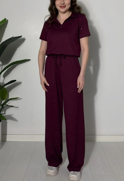 ⏰ LAST DAY SAVE 50% 💥Two-piece suit with polo collar trim