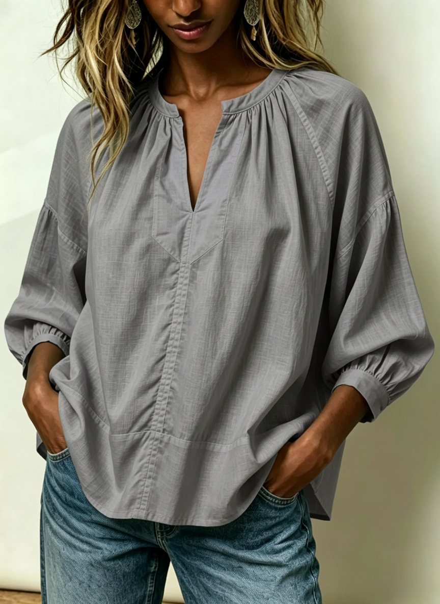 New Arrivals🔥 Women's Slim Fit Cotton Linen V-Neck Top