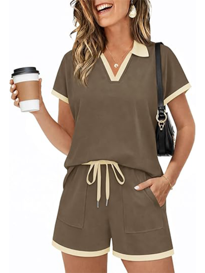 ⏰ LAST DAY SAVE 50% 💥Women's Casual Summer Two-Piece Polo Shorts Set