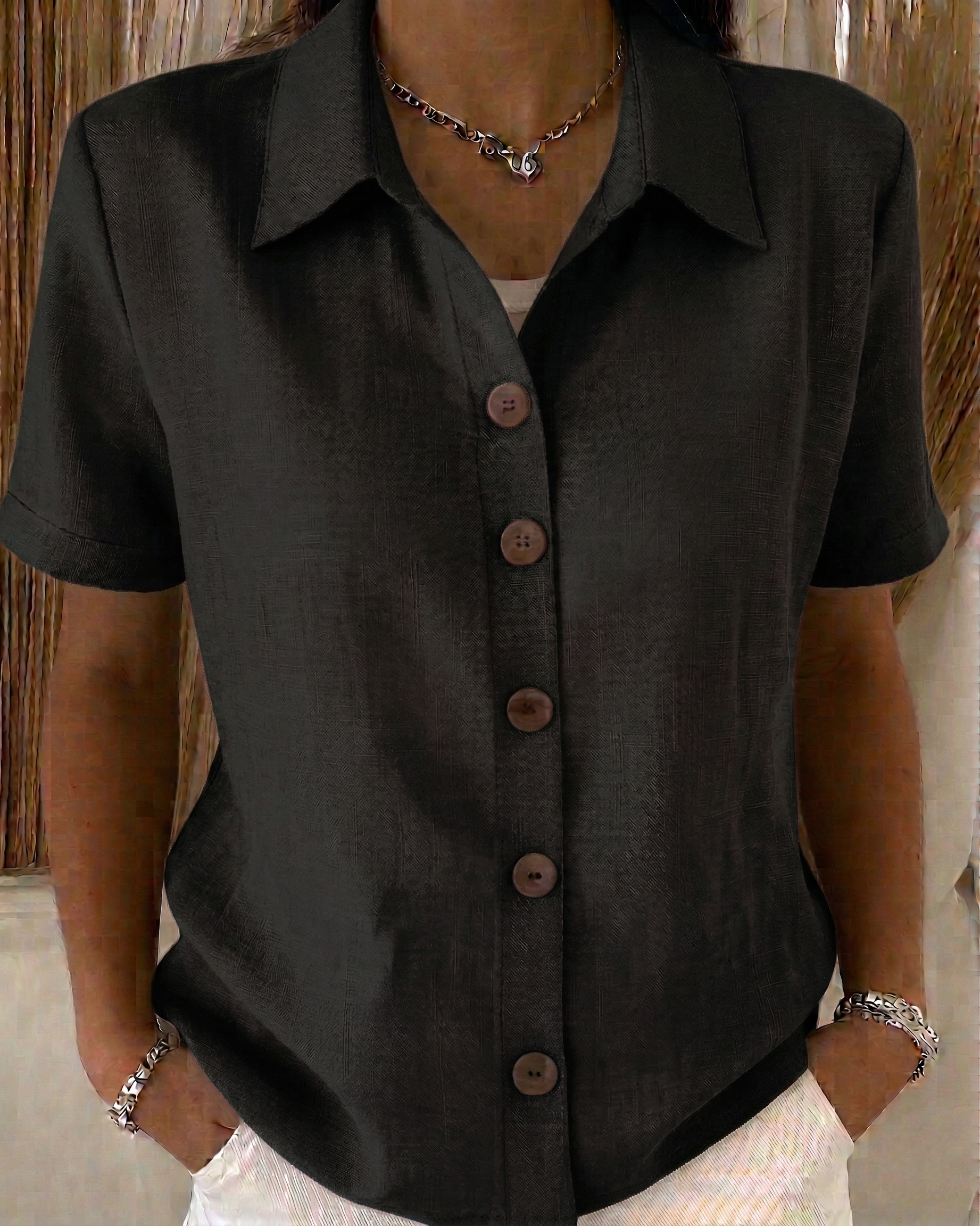 New Arrivals🔥 Women’s Simple cotton and linen button-down shirt