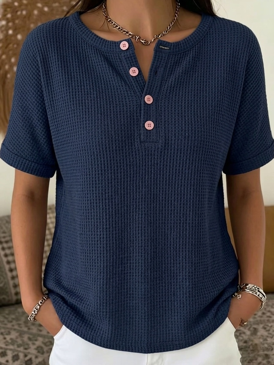 New Arrivals🔥Women's Waffle Knit Henley Top