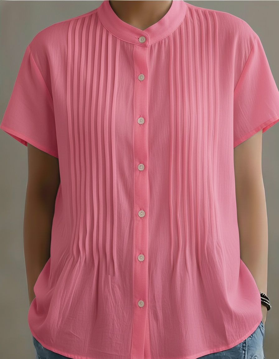 New Arrivals🔥Women’s Casual Mandarin Collar Pleated Blouse