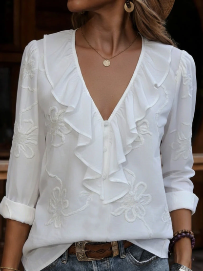 ⏰ LAST DAY SAVE 50% 💥Women's Soft-Touch V-Neck Long Sleeve Top
