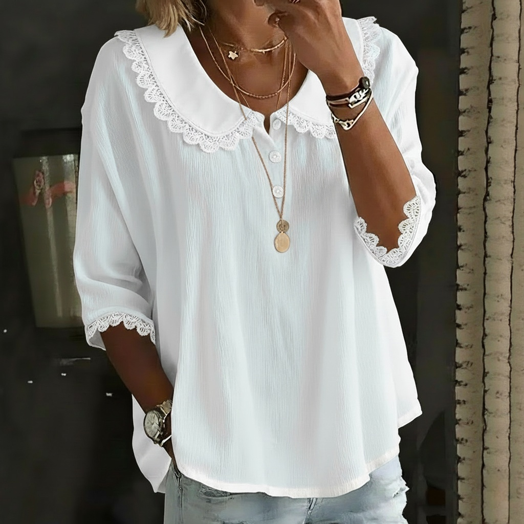 ⏰ LAST DAY SAVE 50% 💥Women’s Elegant Lace Peter Pan Collar Blouse