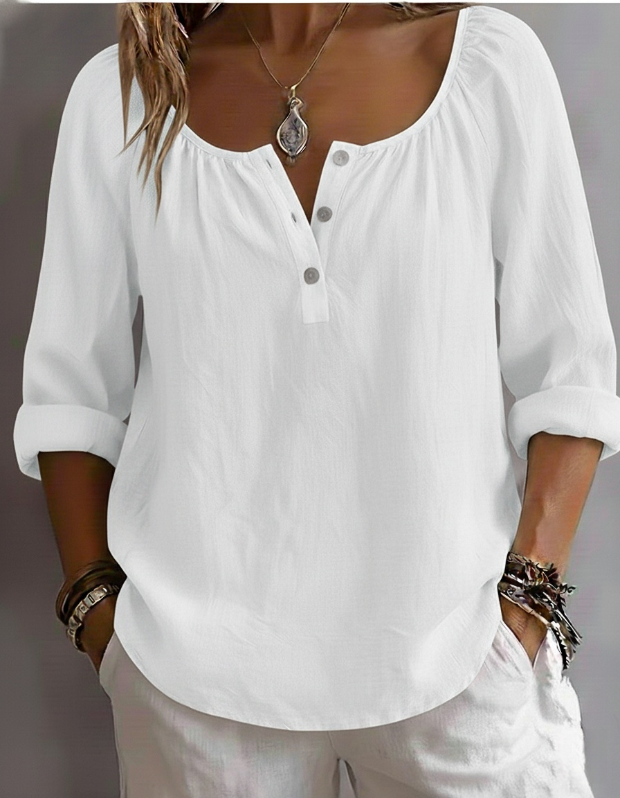 New Arrivals🔥Women’s Casual Scoop Neck Henley Shirt