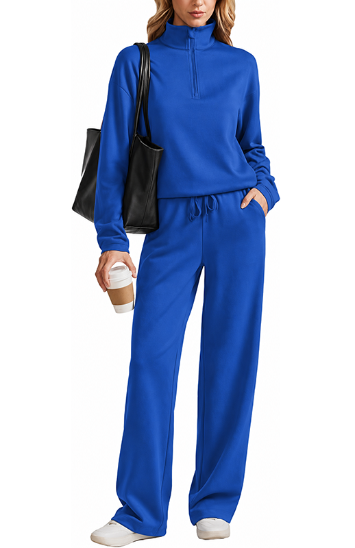 CLEARANCE SALE💥Women’s Half-Zip Stand Collar Pullover and Drawstring Pants Two-Piece Set