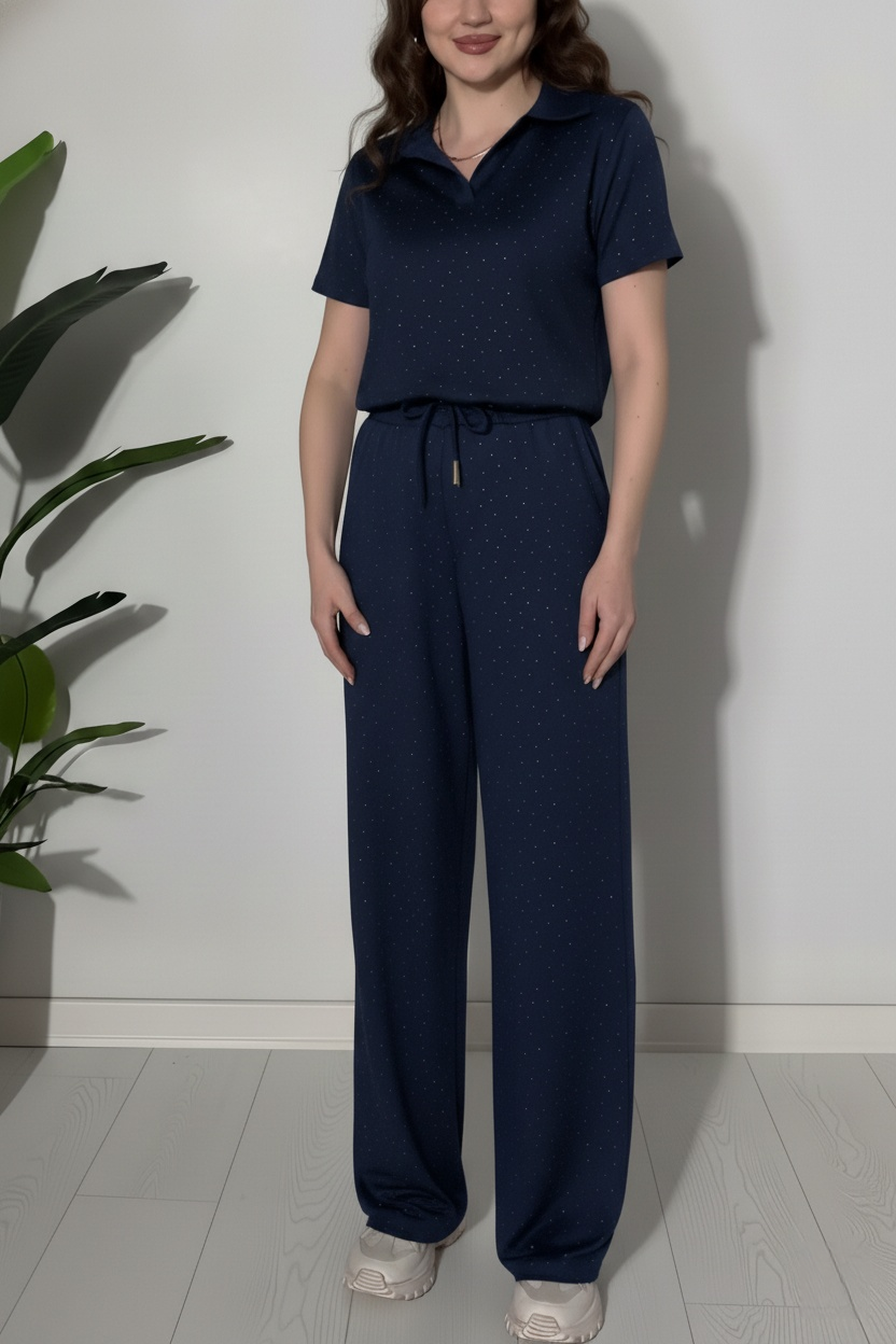 ⏰ LAST DAY SAVE 50% 💥Two-piece suit with polo collar trim