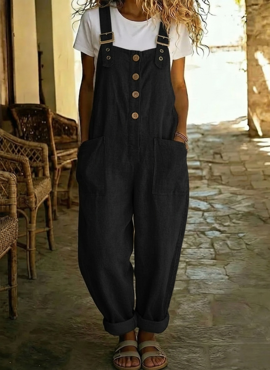 CLEARANCE SALE🔥 Women's Casual Linen And Cotton Jumpsuit With Adjustable Straps
