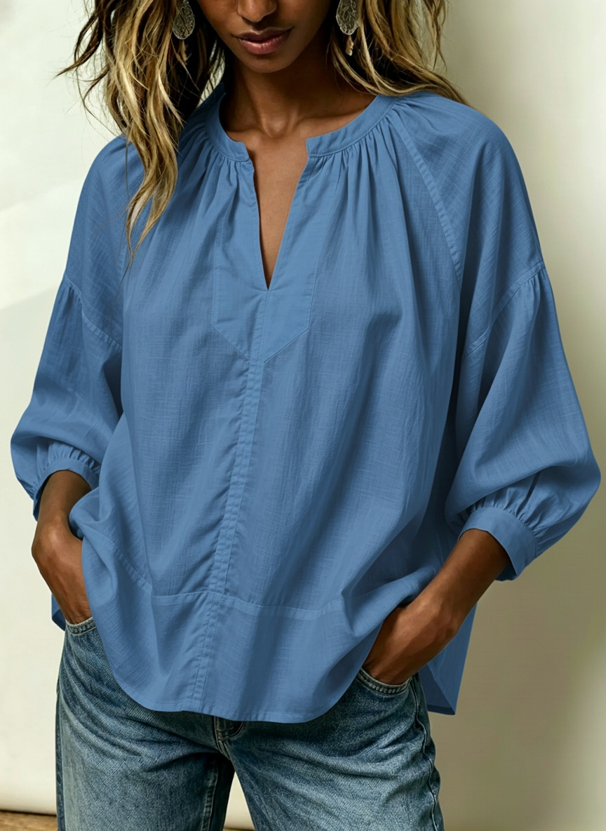 New Arrivals🔥 Women's Slim Fit Cotton Linen V-Neck Top