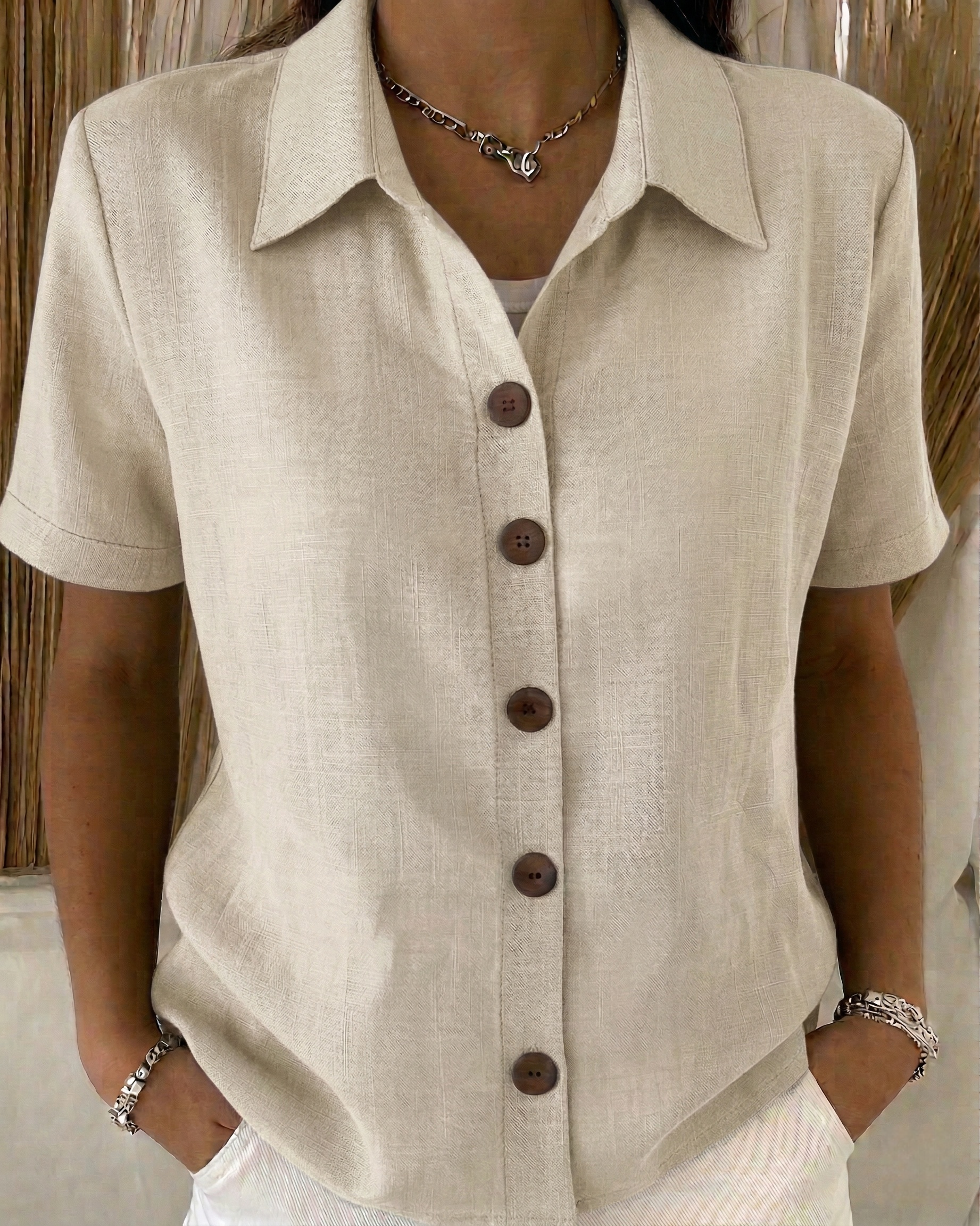 New Arrivals🔥 Women’s Simple cotton and linen button-down shirt
