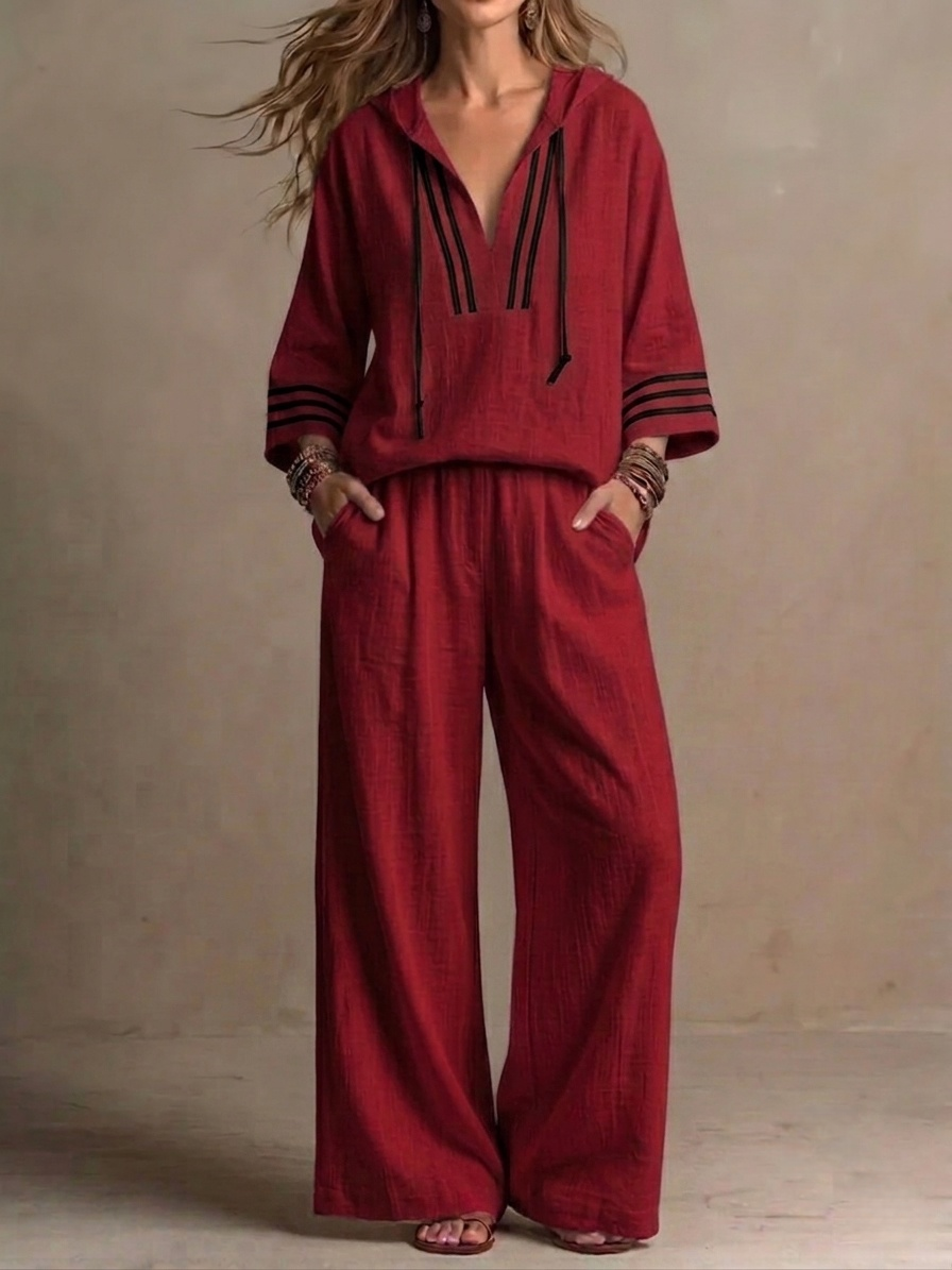 Today 49% off🔥 Women's Casual Loose Cotton-Linen Hooded Set