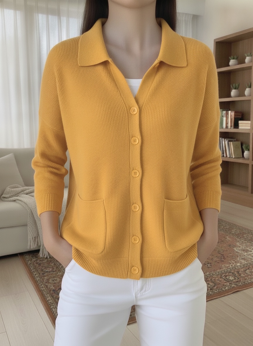 CLEARANCE SALE🔥Women's Ribbed Knit Polo Cardigan