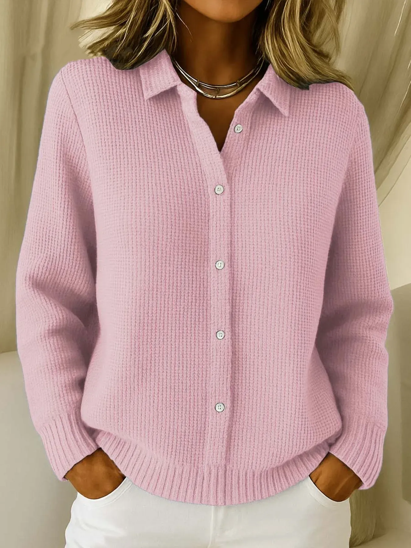 NEW🔥 Women's Casual Cotton Button-Down Cardigan Sweater