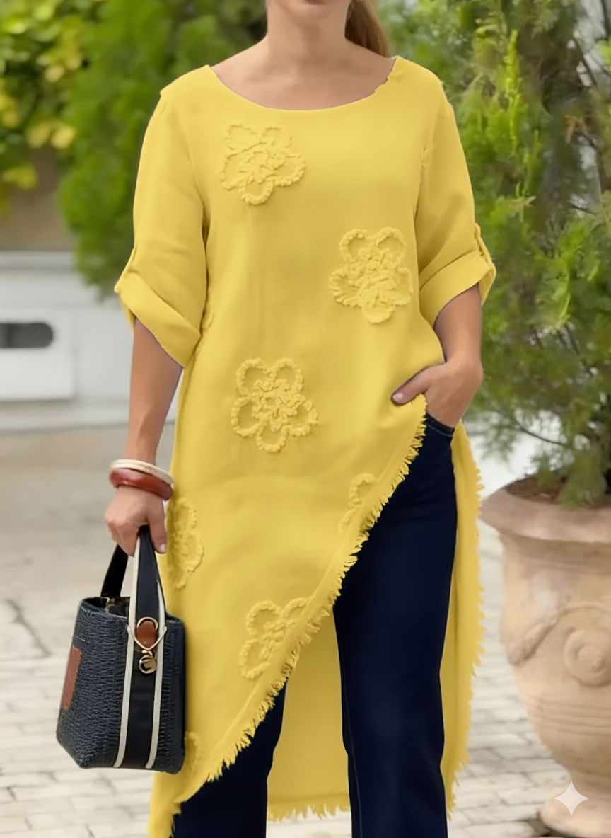 CLEARANCE SALE🔥Floral Embroidered Loose-fitting Cotton Shirt Blouse