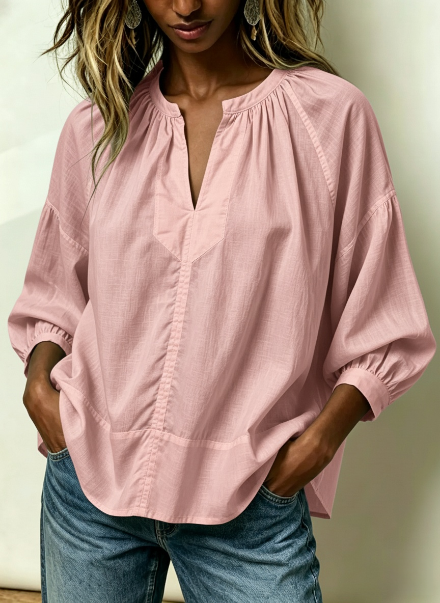 New Arrivals🔥 Women's Slim Fit Cotton Linen V-Neck Top
