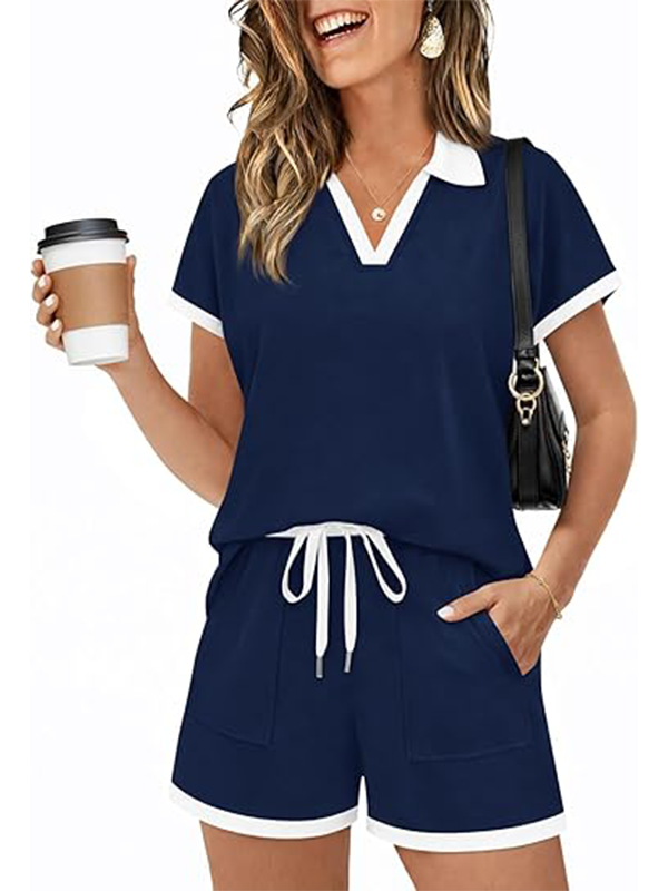 ⏰ LAST DAY SAVE 50% 💥Women's Casual Summer Two-Piece Polo Shorts Set