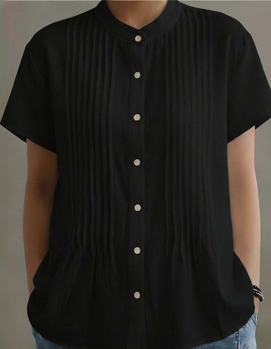 New Arrivals🔥Women’s Casual Mandarin Collar Pleated Blouse