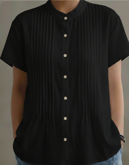 New Arrivals🔥Women’s Casual Mandarin Collar Pleated Blouse