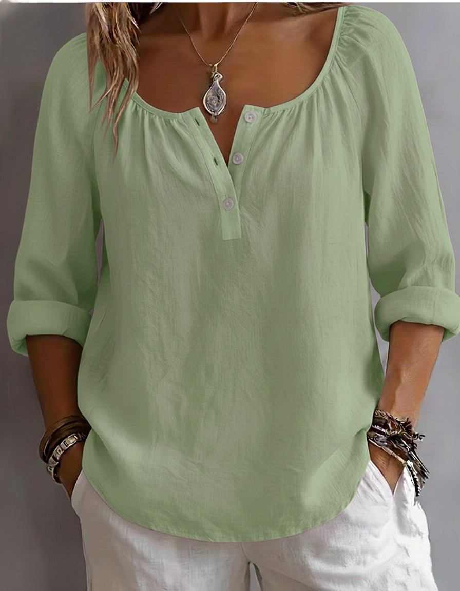 New Arrivals🔥Women’s Casual Scoop Neck Henley Shirt