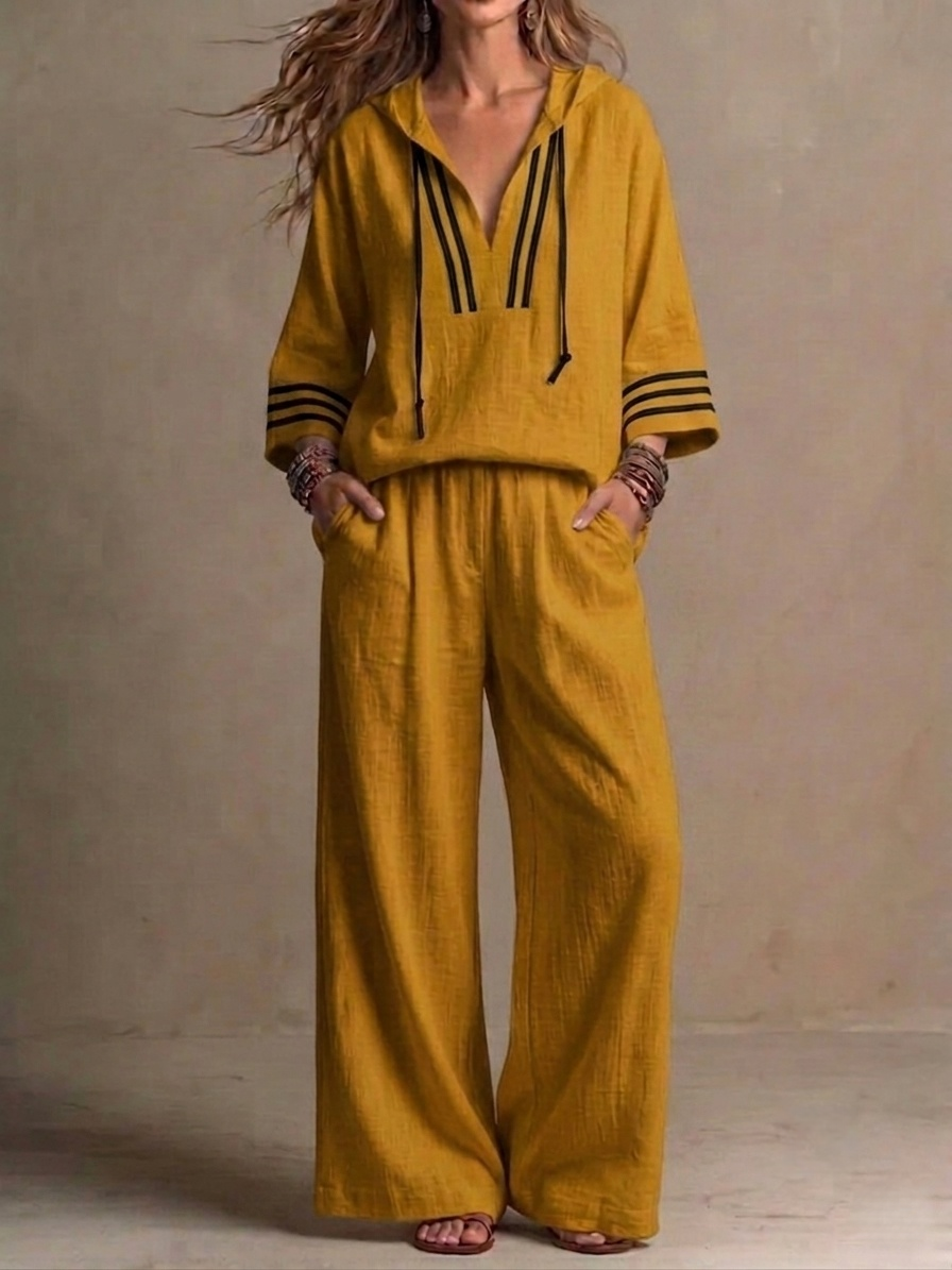 Today 49% off🔥 Women's Casual Loose Cotton-Linen Hooded Set