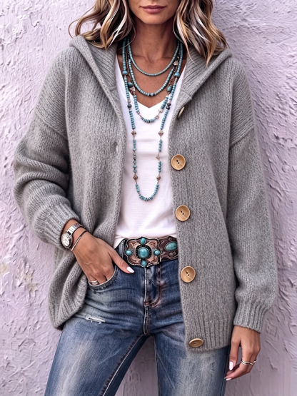 CLEARANCE SALE🔥Women's Chunky Knit Hooded Cardigan