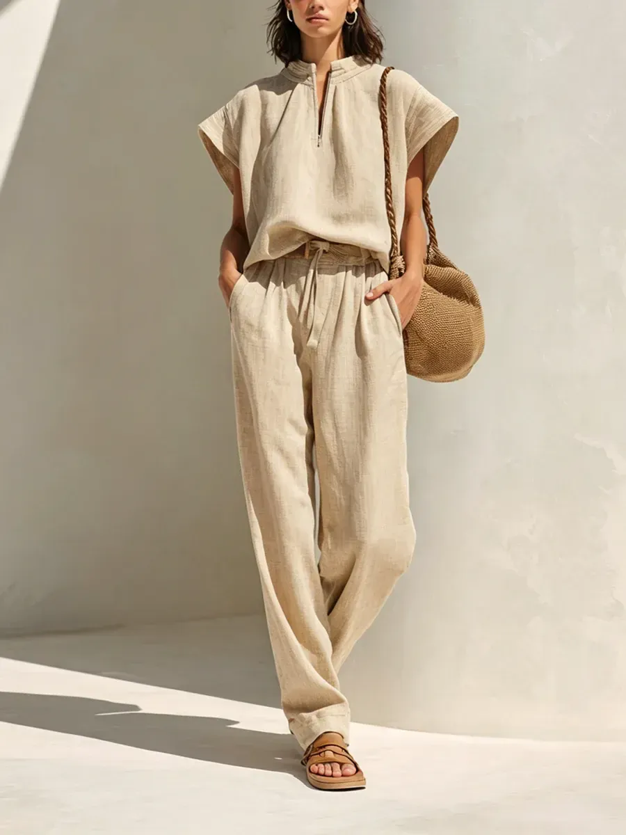 New Arrivals🔥Women's Simple Cotton And Linen Set