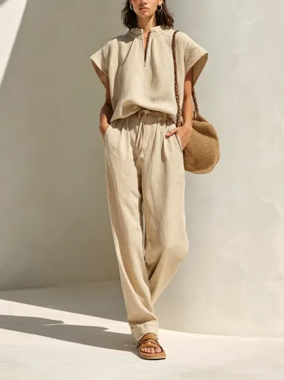 New Arrivals🔥Women's Simple Cotton And Linen Set