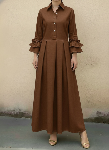 CLEARANCE SALE🔥Women's Casual Denim Dress With Ruffled Sleeves