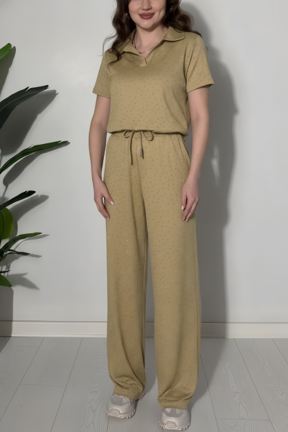 ⏰ LAST DAY SAVE 50% 💥Two-piece suit with polo collar trim