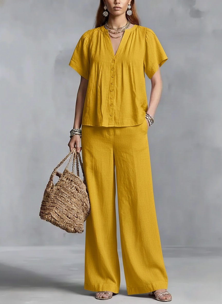 New Arrivals🔥Women's Linen Wide-leg Pants Set