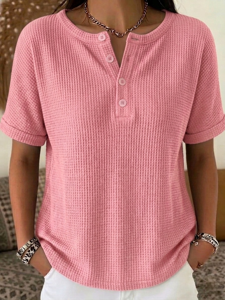 New Arrivals🔥Women's Waffle Knit Henley Top