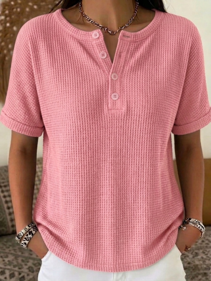 New Arrivals🔥Women's Waffle Knit Henley Top