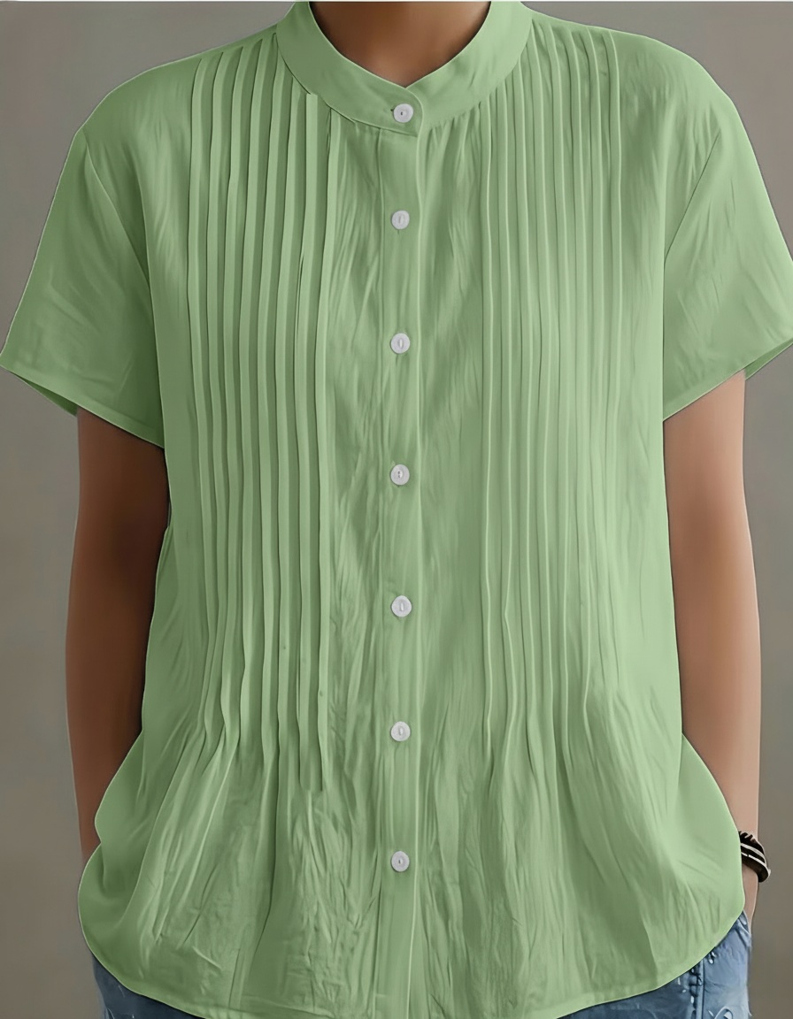 New Arrivals🔥Women’s Casual Mandarin Collar Pleated Blouse