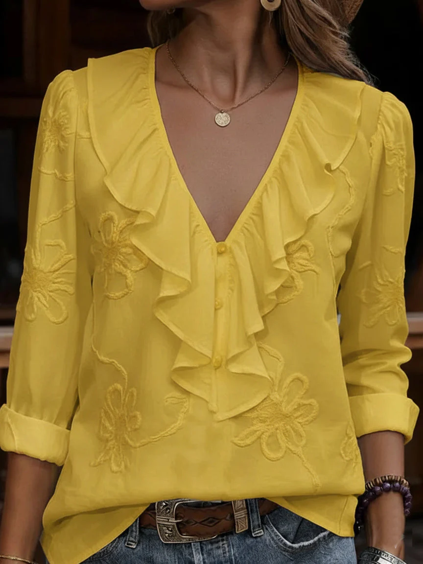 ⏰ LAST DAY SAVE 50% 💥Women's Soft-Touch V-Neck Long Sleeve Top