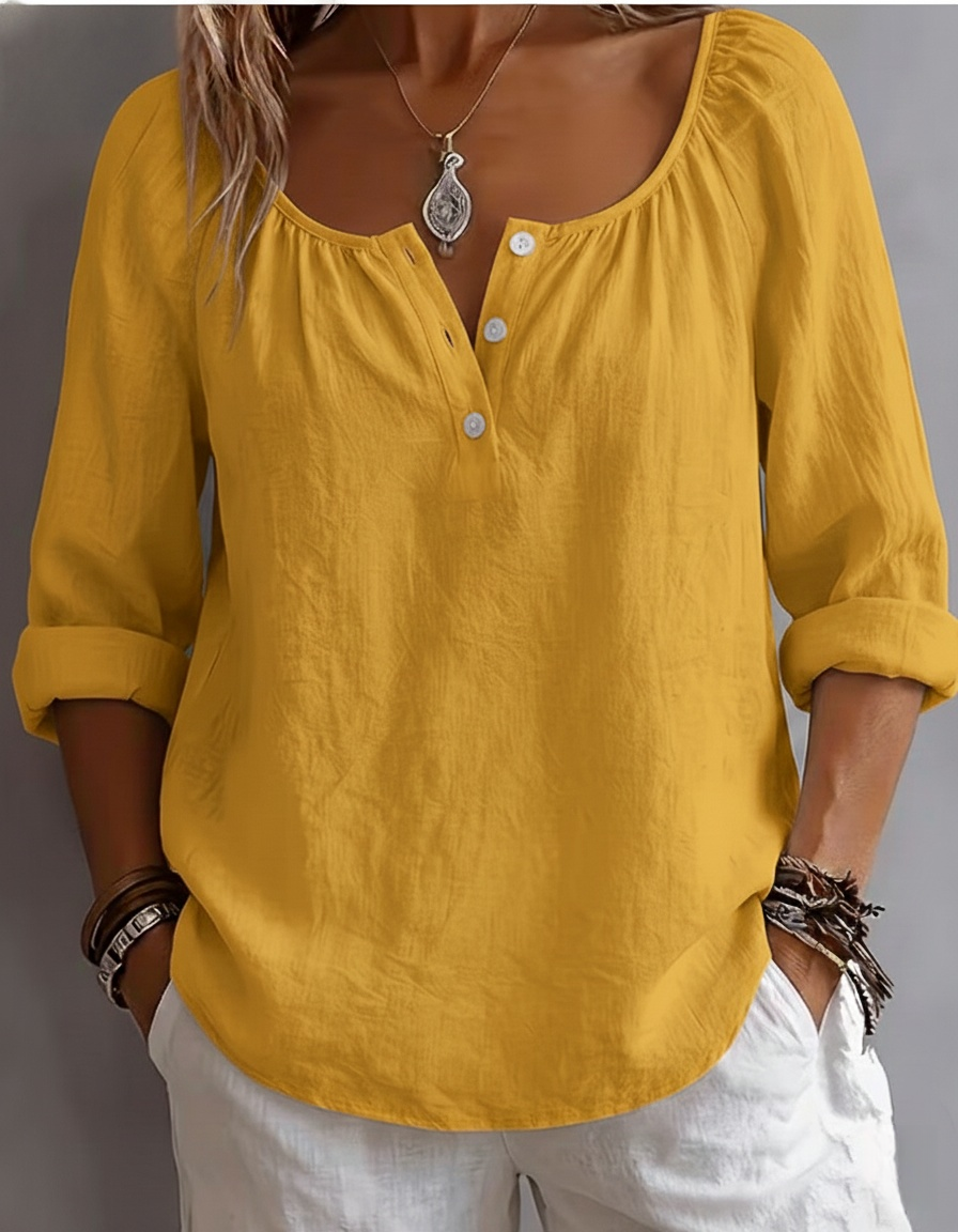 New Arrivals🔥Women’s Casual Scoop Neck Henley Shirt
