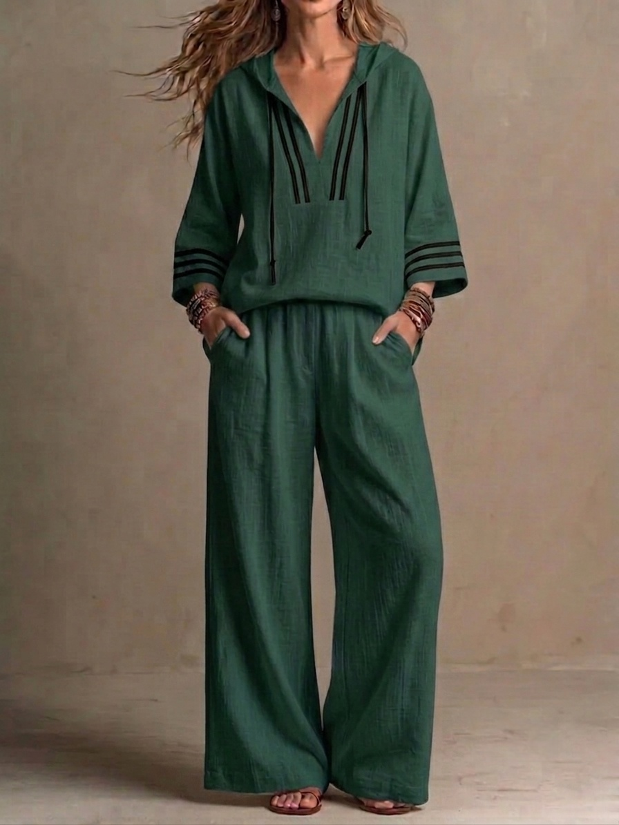 Today 49% off🔥 Women's Casual Loose Cotton-Linen Hooded Set