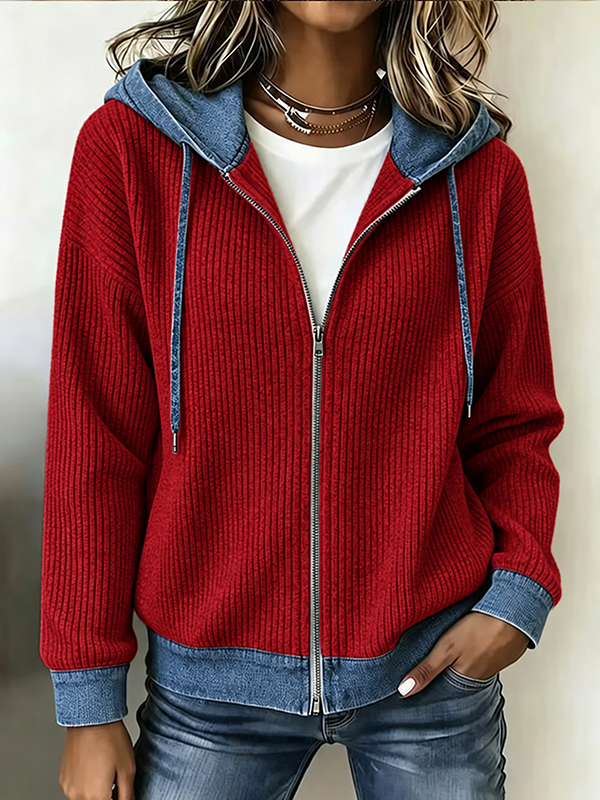 CLEARANCE SALE🔥Women Striped Long Sleeve Hoodie Casual Spring/Fall Jacket Outerwear