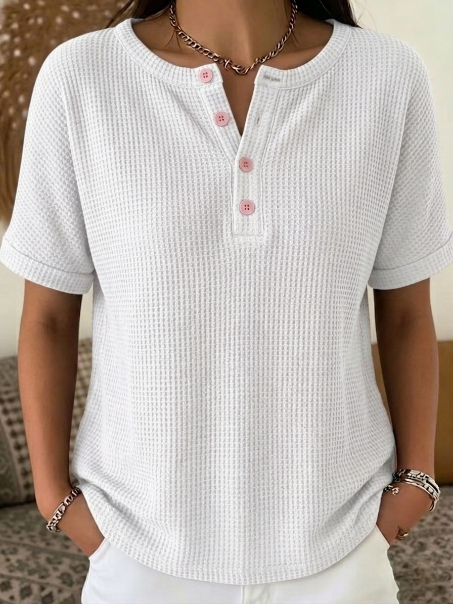 New Arrivals🔥Women's Waffle Knit Henley Top