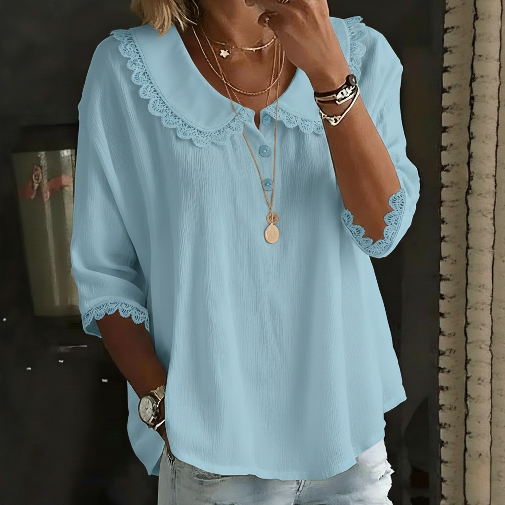 ⏰ LAST DAY SAVE 50% 💥Women’s Elegant Lace Peter Pan Collar Blouse