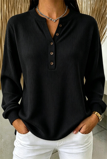 CLEARANCE SALE🔥Women's Ribbed Henley Knit Top