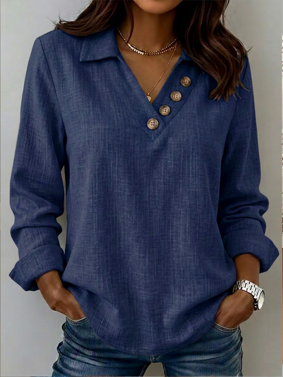 New Arrivals🔥Casual V-neck Linen And Cotton Shirt