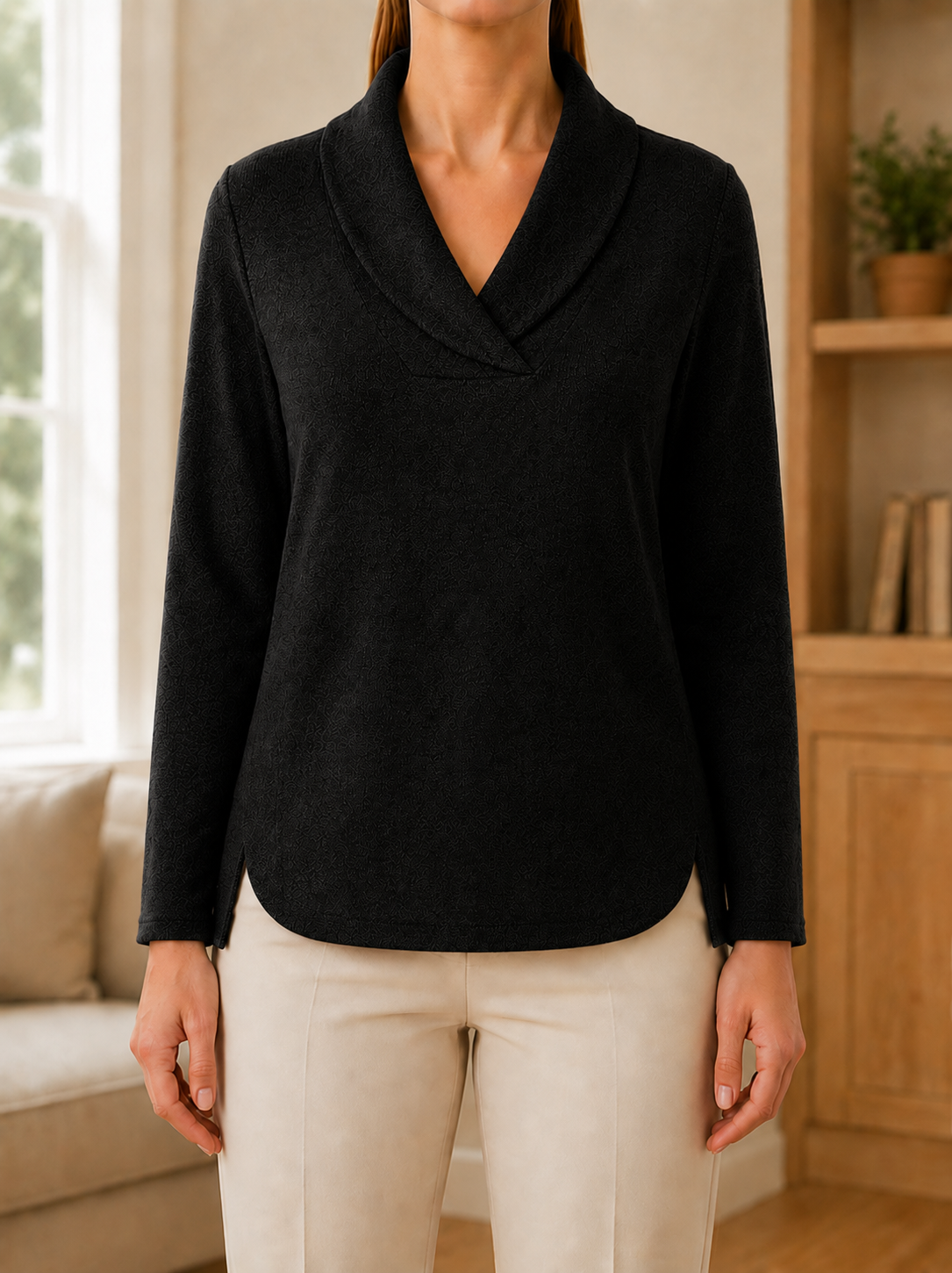 CLEARANCE SALE🔥Women’s Elegant Cowl Neck Relaxed Fit Long Sleeve Knit Sweater