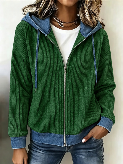 CLEARANCE SALE🔥Women Striped Long Sleeve Hoodie Casual Spring/Fall Jacket Outerwear