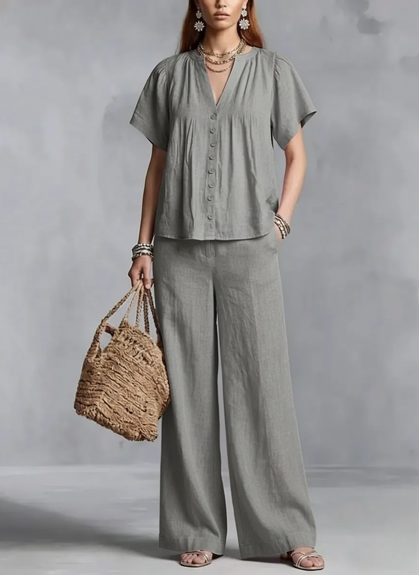 New Arrivals🔥Women's Linen Wide-leg Pants Set