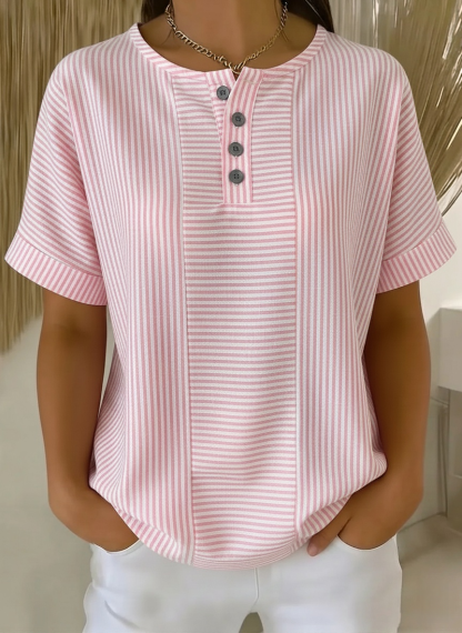 New Arrivals🔥 Women’s Artistic Cut Striped Cotton-linen Shirt Blouse